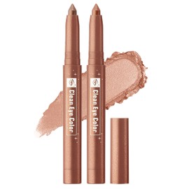 Erinde 2PCS Sombra De Ojos en Barra Color Bronce Antiguo, Resistente al Agua y Duradero, Con un Delicado Brillo Perlado, Sombra De Ojos en Crema Con Acabado Metálico, Alta Intensidad De Color