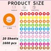 Yeachlaing Hole Reinforcement Stickers Labels,10colors,Pack of 1440