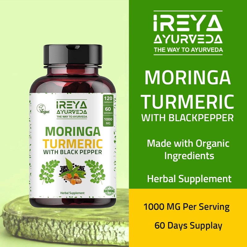 Moringa Oleifera Powder & Turmeric Root Powder with Black pepper
