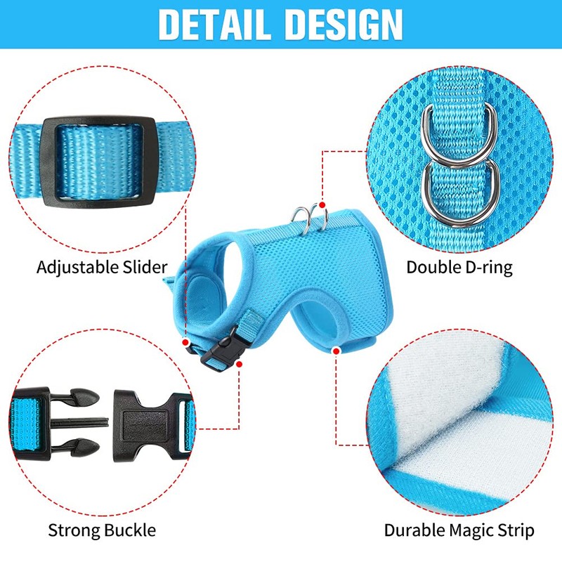 PUPTECK Checkered Frills Soft Mesh Dog Vest Harness Puppy Padded