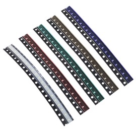 AEDIKO 0603 SMD LED Kit 100pcs 5 Colors SMD LED Diode Lights Kit Super Bright Lighting Bulb Lamps,Electronics Components Light,Emitting Diodes (Mini Chip 0.06 x 0.03 inch)