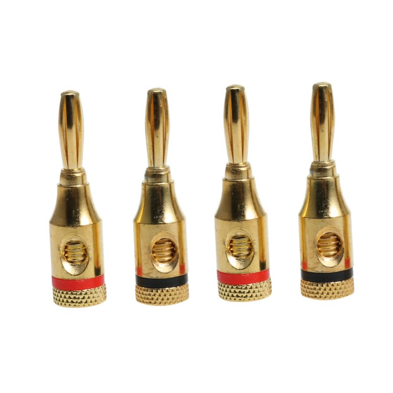 KOMBIUDA 8pcs Gold Plated Speaker Cable Banana Plug Connectors Durable