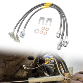 3PCS Front and Rear Brake Lines Set 89340S 89335S, Extended Stainless Steel Brake Lines for 1971-1991 Chevy GMC C/K 15 20 25 K5 Blazer