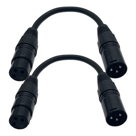 Seadream XLR to XLR Cables 10inch 2Pack XLR Male to Female Microphone Cable (Oxygen-Free Copper), 3-Pin Female to 3-pin Male Balanced Shielded XLR Cable