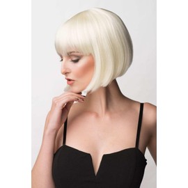 Platinum blonde bob wig: Carol-Anne platinum blonde #1001