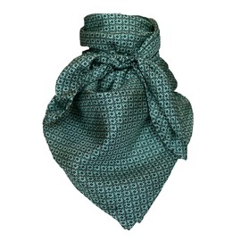 Wyoming Traders Frontier Calico Cowboy Wild Rag 100% Silk Scarf Bandana Multiple Colors 34.5" (#3 Green)