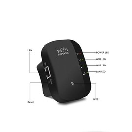 WiFi Extender Signal Booster, Amplificador de Señal de Extensores WiFi para El Hogar Hasta 3000 Pies Cuadrados y 40 Dispositivos, Amplificador de Largo Alcance con Puerto Ethernet 1-Tap Setup (Negro)