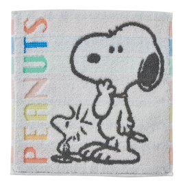 Nishikawa PN4608TW Snoopy Mini Towel, 9.8 x 9.8 inches (25 x 25 cm), Washable, 100% Cotton, No Twist Yarn, Made in Hollow, Lightweight, Moisture Absorbent, Fluffy, Colorful, Rainbow XT44706601, Made