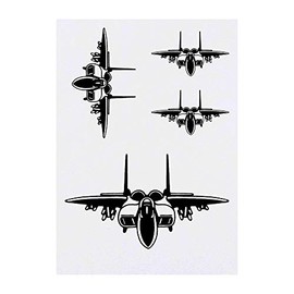 4 x 'Fighter Plane' Temporary Tattoos (TO00013803)