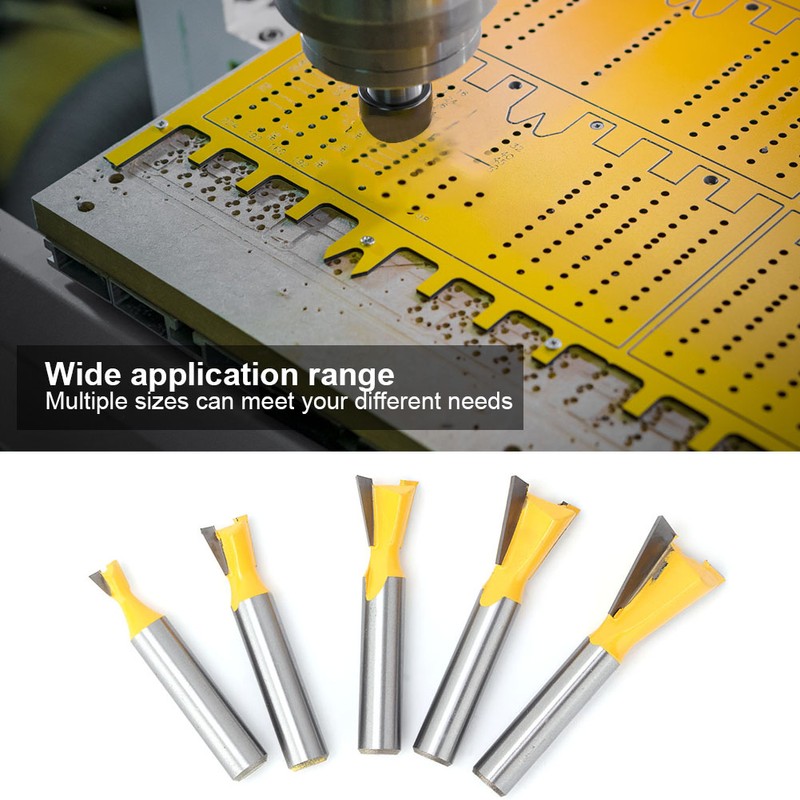 5 Pcs Woodworking Dovetail Router Bit Dovetail End Milling Cutter