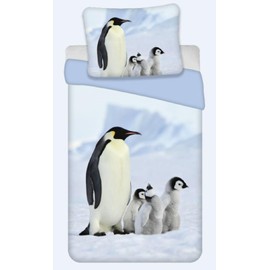 BrandMac Bed Linen Set with Penguin 135 x 200 cm 80 x 80 cm 100% Cotton