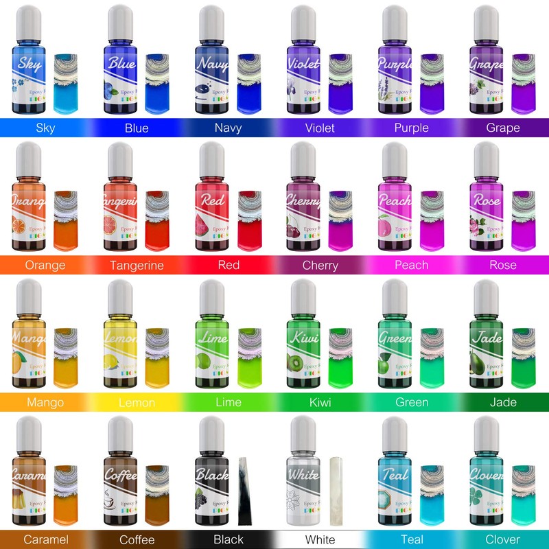 EPOXY UV RESIN PIGMENT - 24 Colours, Concentrated Epoxy Colourant