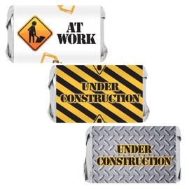 DISTINCTIVS Under Construction Party Mini Candy Bar Wrappers - 45 Stickers