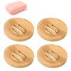 GEEKHOM Soap Dish Holder, [Pack of 4] Natural Bamboo Self