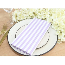 PurpleEssences - Servilletas de tela a rayas lisas - Juego de 12-100% algodón, 18 x 18 pulgadas, primavera y verano, servilleta de cena perfecta para uso diario, color blanco lavanda