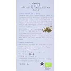 Clearspring Organic Japanese Hojicha Roasted Green Teabags, 40g (Pack of 3)
