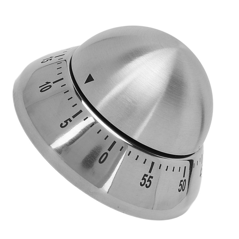 Mechanical Timer Round Clear Number Scale Anti Slip Base Stainless