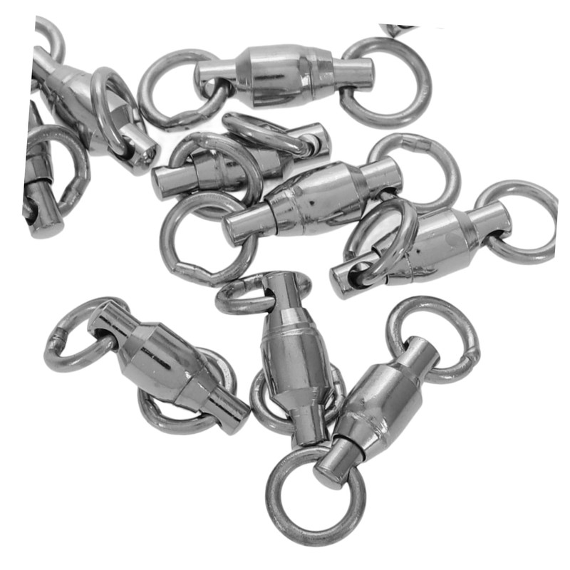 WOONEKY 10pcs Fishing Swivels Stainless Steel Barrel Swivels Trolling and