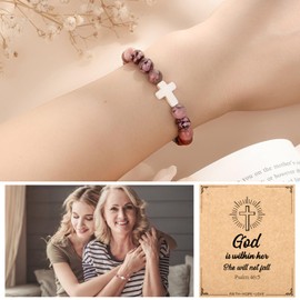 Paderast Christian Gifts for Women, Religious Cross Bracelet Gifts for for Mom/Daughter/Friend/Sister/Grandma