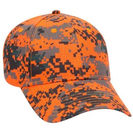 OTTO Digital Camouflage Cotton Blend Twill 6 Panel Low Profile Baseball Cap - N.Org/BRN/Blk