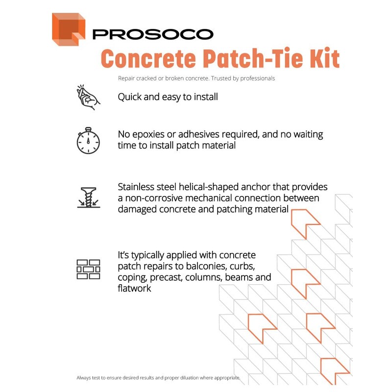PROSOCO Anchors | Concrete Patch Tie Kits | Anchors Damaged