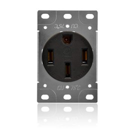 RVMATE NEMA 14-50R Outlet, 50 Amp Receptacle, 125/250 Volt, 3 Pole 4 Wire, Straight Blade, Flush Mount RV EV Power, Dryer Replacement, ETL