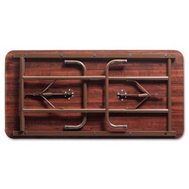 Alera Wood Folding Table Rectangular 48w x 24d x 29h Walnut