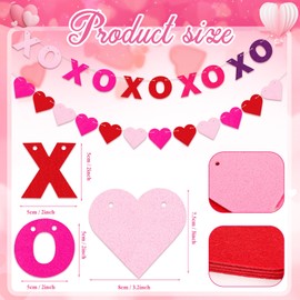 HOWAF 4pcs Valentine's Garland Decorations Valentines Felt Banner Happy Valentine's Garland St. Patrick's Day Shamrock Banner Valentines Heart Bunting Banner for Home Window Décor