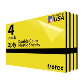 Trotec TroLase | 12"x24"x1/8", 4 Pcs | Yellow/Black | 2 Ply | Modified Acrylic | Laser Engraving Double Color Plastic Sheet | Engraving Blanks for Laser, Saw, Guillotine | Made in USA