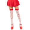 Leg Avenue Spandex sheer polka dot mushroom thigh highs, O/S,