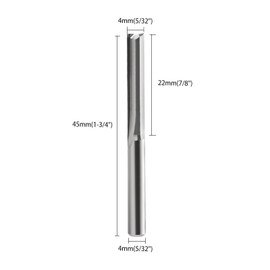 End Mill, CNC Milling Cutter for Router, 2 Flutes Straight Cutter, 4 mm Shank, 4 mm Cutting Diameter, 22 mm Cutting Length, CNC Cutter for Density Plate, Solid Wood, Plywood