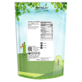 Food to Live Organic Goji Berries, 4 Pounds - Sun Dried, Large and Juicy, Non-GMO, Raw, Vegan, Sirtfood, Bulk