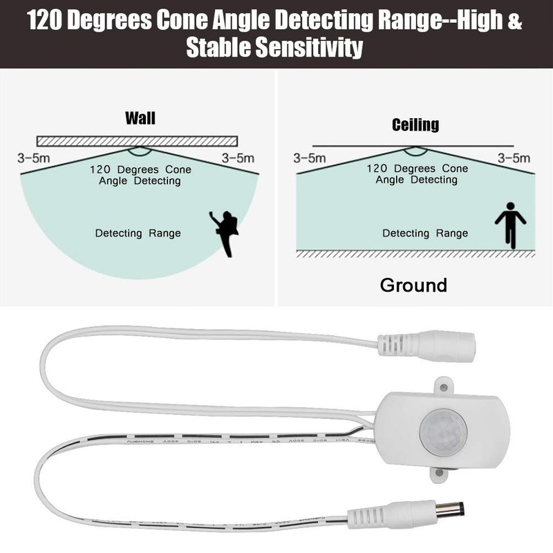 PIR Motion Sensor Switch,LED Strip Automatic Detector High and Stable