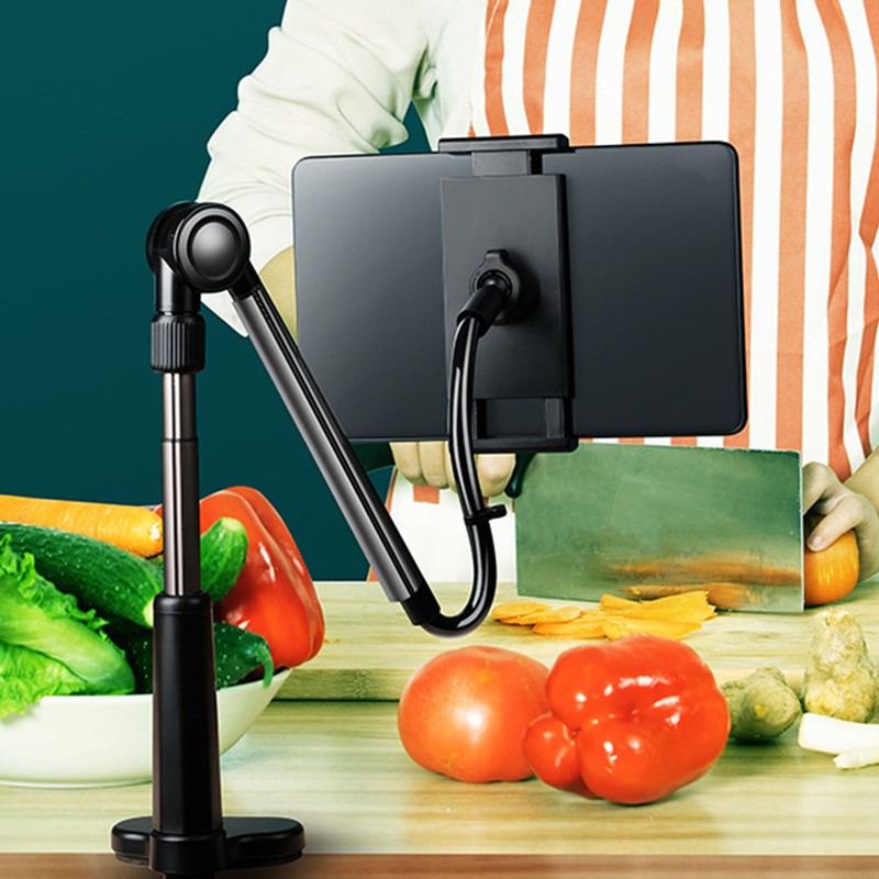 Tablet Clamp Holder Desk Mount Stable Flexible 360 Degree Rotation