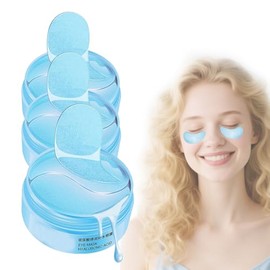Parches para Ojos,Parches para contorno de ojos Ácido Hialurónico,Skincare K-Beauty para Contorno Ojos,Eye Patches,antiarrugas de ojo 180 piezas,Ideal Skincare para Contorno de Ojo Sensibles (Azul)