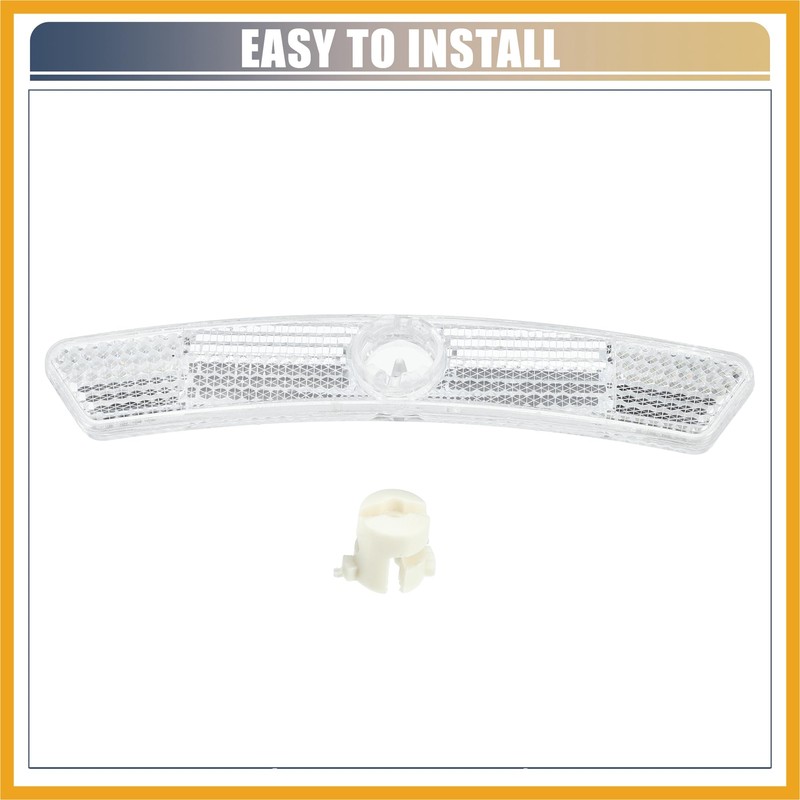 Partuto Bike Reflectors 5"x0.79"x0.47" Bike Warning Reflector White 1 Pair