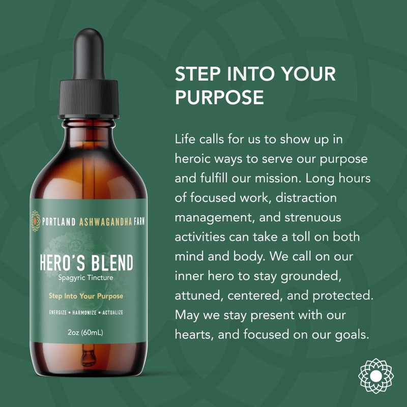 Portland Ashwagandha Farm Hero’s Blend 4oz Grounded, Attuned, Centered &