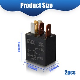 JawGrew Automotive Relay, 12V 30A 5-pin Cooling Fan Relay, Multipurpose Oil Pump Air Conditioner Standard Relay Kit, Universal for Most Cars (Black)