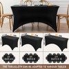 Famstar Table Cloth 2 Pack Black 8FT Spandex Tablecloth for