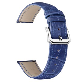 BINLUN Leather Watch Strap Quick Release Replacement Crocodile Leather Watch Bands for Men Women (Blue, 22mm)