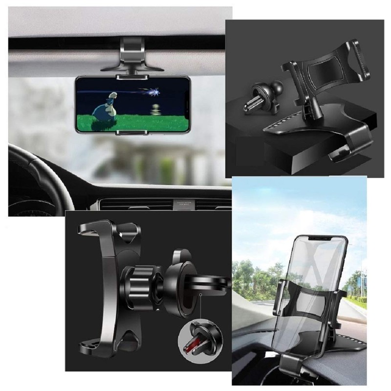 DFVmobile - 3 in 1 Car GPS Smartphone Holder: Dashboard/Visor