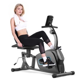 Exercise Bike Indoor Stationary with Adjustable Seat and 8 Resistance Level Seat Height Adjustment