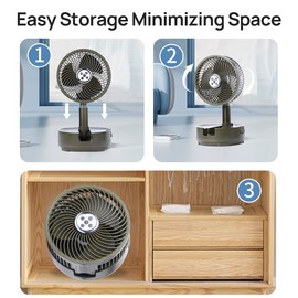 Onnilife 8 inch Portable Fan-Battery Operated Fan, Oscillating Rechargeable Fan with 20000mAh, Remote Control LED Lights, 72HR Run Time, Outdoor Portable Foldable Fan for Camping＆travel (White