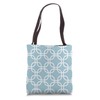Geometric Square Shape Pattern Blue Vintage Squares Tote Bag