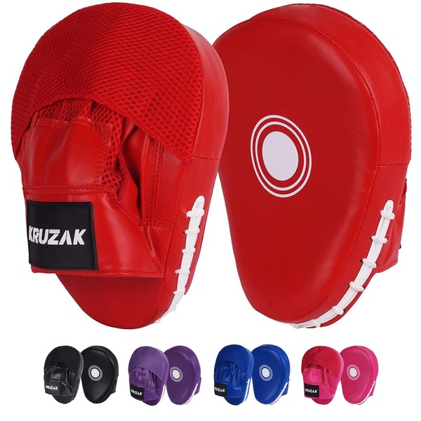 Kruzak Plain Punching Mitts for Muay Thai, Martial Arts, Sparring,