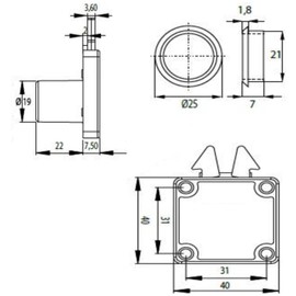 Gedotec Furniture Lock Cylinder Roller Shutter Lock Screw-On Lock Set for Sliding Doors and Roller Shutters Nickel-Plated Steel Cabinet Lock with Backset: 25 mm 1 Piece – Locks with Key