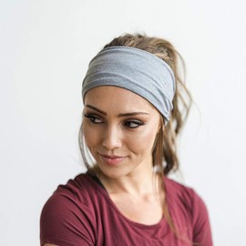 IYOU African Wide Headbands Knotted Black Hair Bands Sweatband Yoga Sports Head Wrap Wide Elastic Headscarf for Women (Pack of 4)