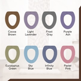 Warm-n-Comfy Soft Toilet Seat Cover - Plush & Thick Fabric Toilet Seat Warmer for Round & Elongated 14x18" Toilet Seats - Reusable, Machine-Washable, Easy-Install - Gift-Ready Packaging - Cocoa Brown