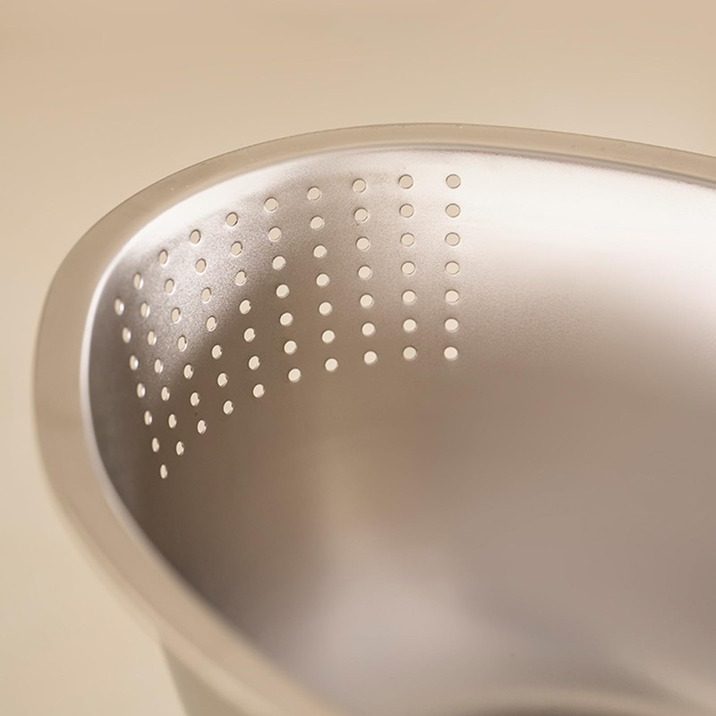 Small Rice Washing Bowl with Strainer Quinoa Washer Bowl, Stainless