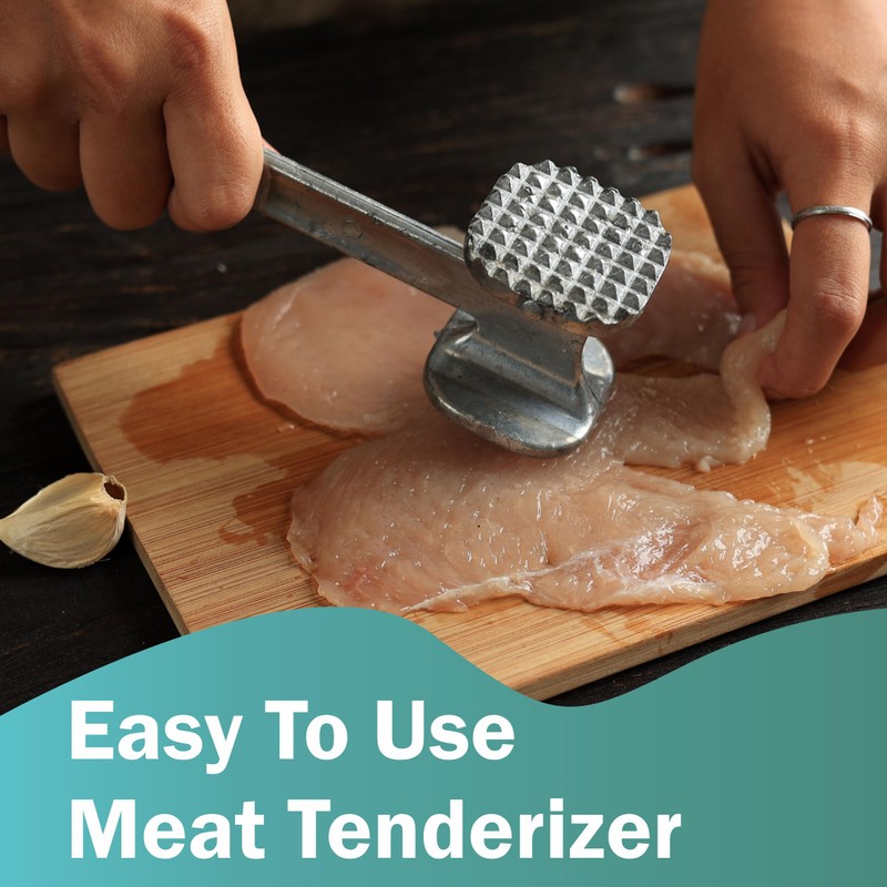 Steel Steak Meat Tenderizer Mallet for Kitchen and BBQ, Sturdy